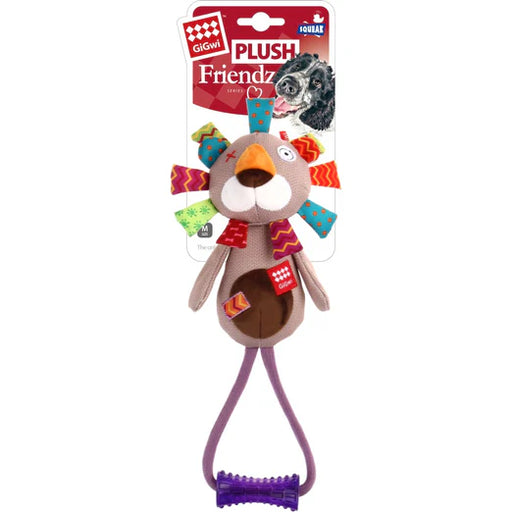 GiGwi Plush Friendz TPR Johnny Stick Dog Toy Lion