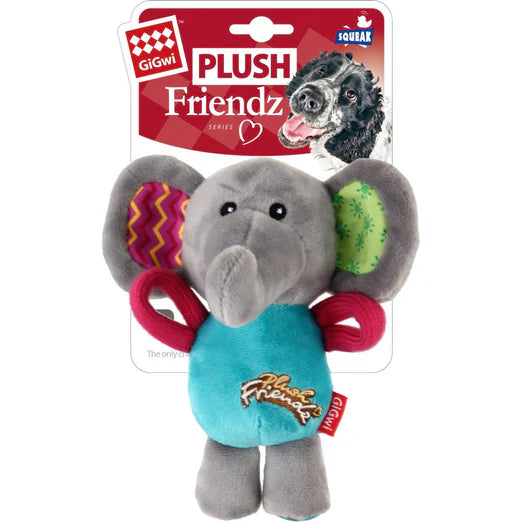GiGwi Plush Friendz Tug Dog Toy Elephant