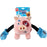 GiGwi Rock Zoo Bungee Plush Dog Toy Pig