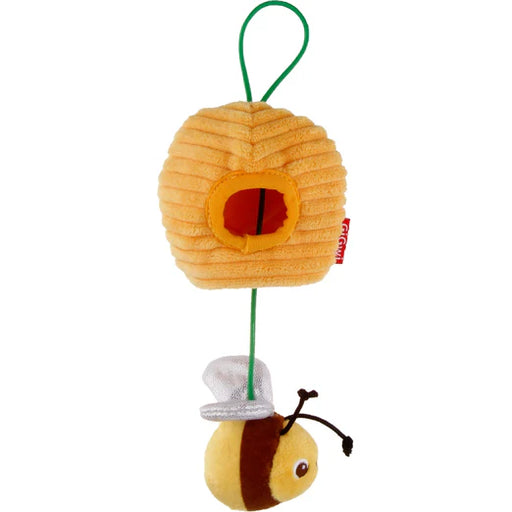 GiGwi Rookie Hunter Treat Dispensing Plush Cat Toy Bee With Beehive