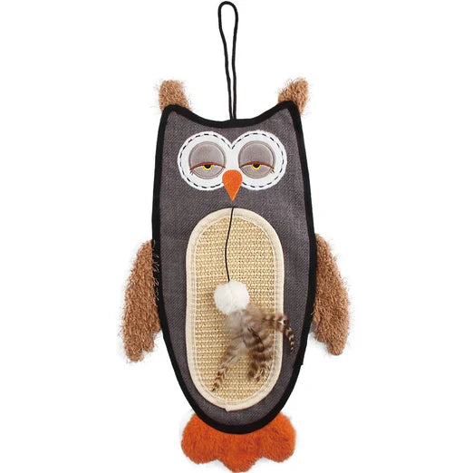 GiGwi Play Station Scratcher Catnip Cat Toy Owl