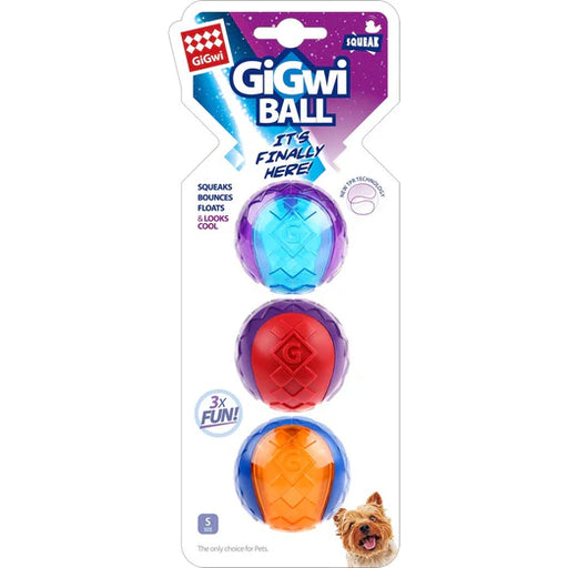 GiGwi Squeaky Ball Dog Toys Combo (3 Sizes)