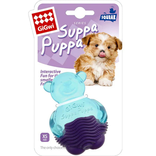 GiGwi Suppa Puppa Bear TPR Dog Toy Blue Purple