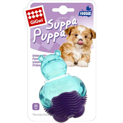 GiGwi Suppa Puppa Hippo TPR Dog Toy Blue Purple