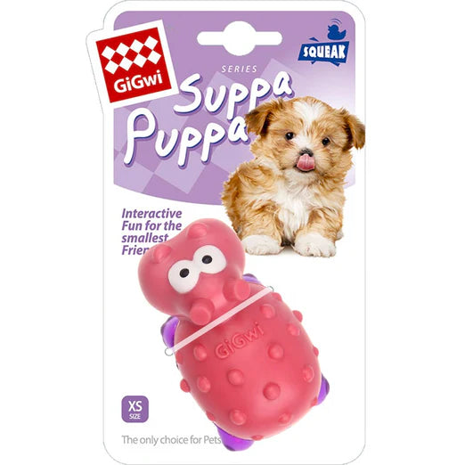 GiGwi Suppa Puppa Hippo TPR Dog Toy Pink / Clear Purple