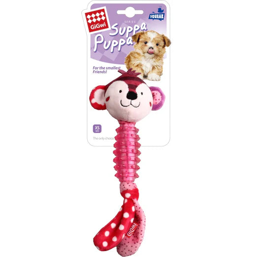 GiGwi Suppa Puppa TPR & Plush Dog Toy Monkey