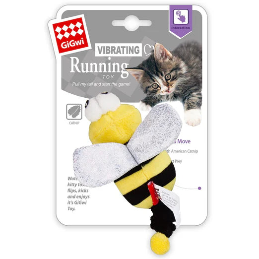 GiGwi Vibrating Running Catnip Plush Cat Toy Bee