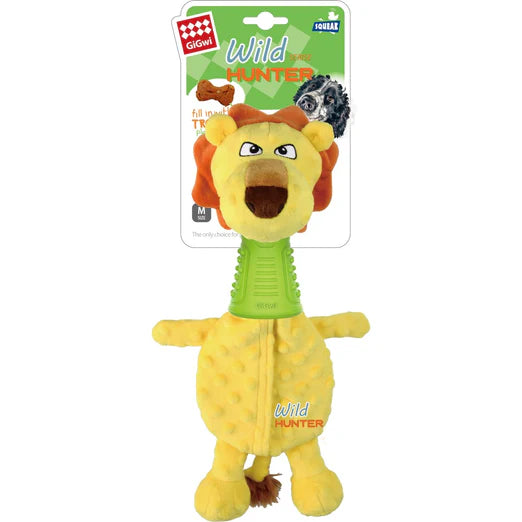 GiGwi Wild Hunter Interactive Plush Dog Toy Lion