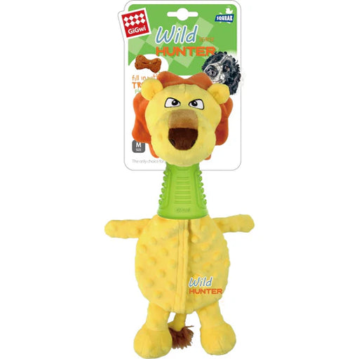 GiGwi Wild Hunter Interactive Plush Dog Toy Lion