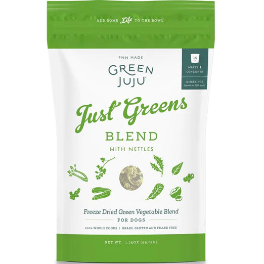 Green Juju Just Greens Blend With Nettles Grain-Free Freeze-Dried Raw Dog Food (2 Sizes)