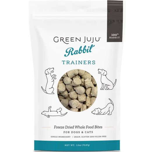 Green Juju Rabbit Trainers Grain Free Freeze Dried Raw Treats For Cats