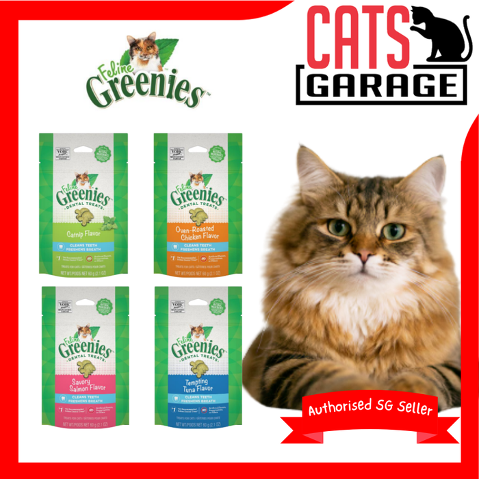 GREENIES Feline Dental Cat Treats for Adult Cats – All Flavors 60g