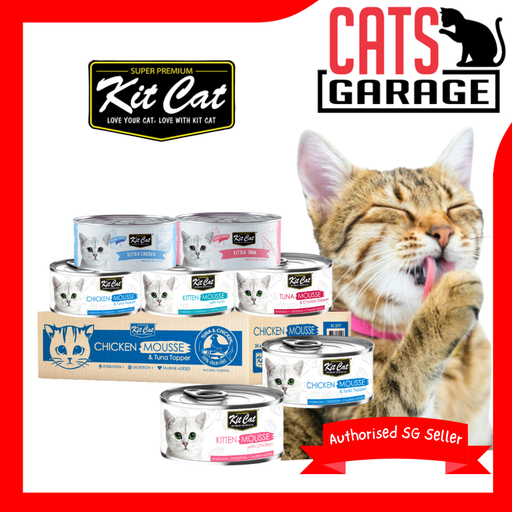 Kit Cat Chicken & Tuna Mousse/Topper Cat Wet Food 80g X 24 cans