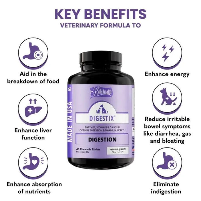 Kala Health Digestix for Dogs and Cats 45 Tablets