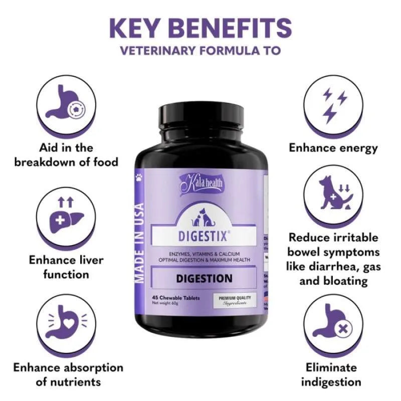 Kala Health Digestix for Dogs and Cats 45 Tablets