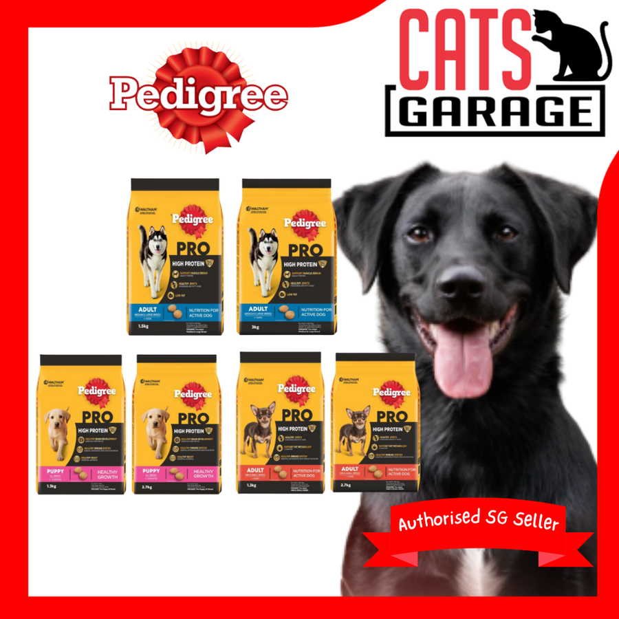 Pedigree PRO High Protein Dry Dog Food For All Breeds 1.3kg/1.5kg/2.7kg/3kg