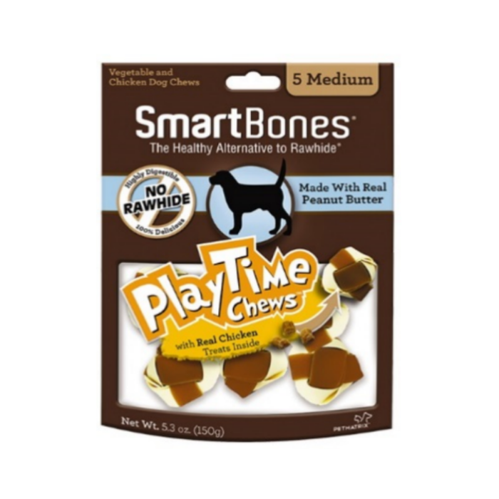 SmartBones PlayTime Chicken/Peanut Dog Food Treats Small/Medium
