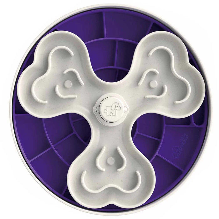 Puzzle Feeder Interactive Dog Bowl Swirl Purple