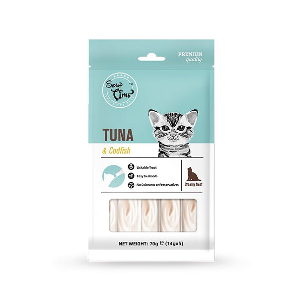 Soup Time Lickable Tuna & Codfish for Cats 70g X3