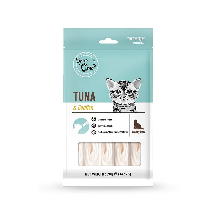 Soup Time Lickable Tuna & Codfish for Cats 70g X3