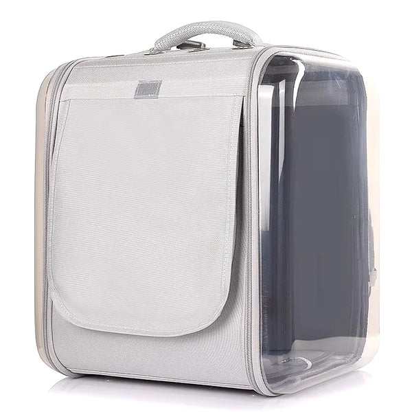 Foldable Pet Carrier Backpack Grey