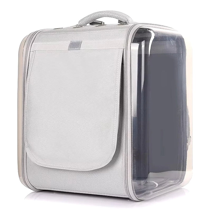 Foldable Pet Carrier Backpack Grey