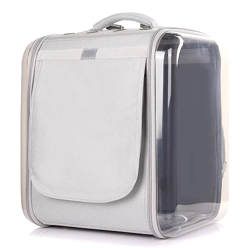 Foldable Pet Carrier Backpack Grey