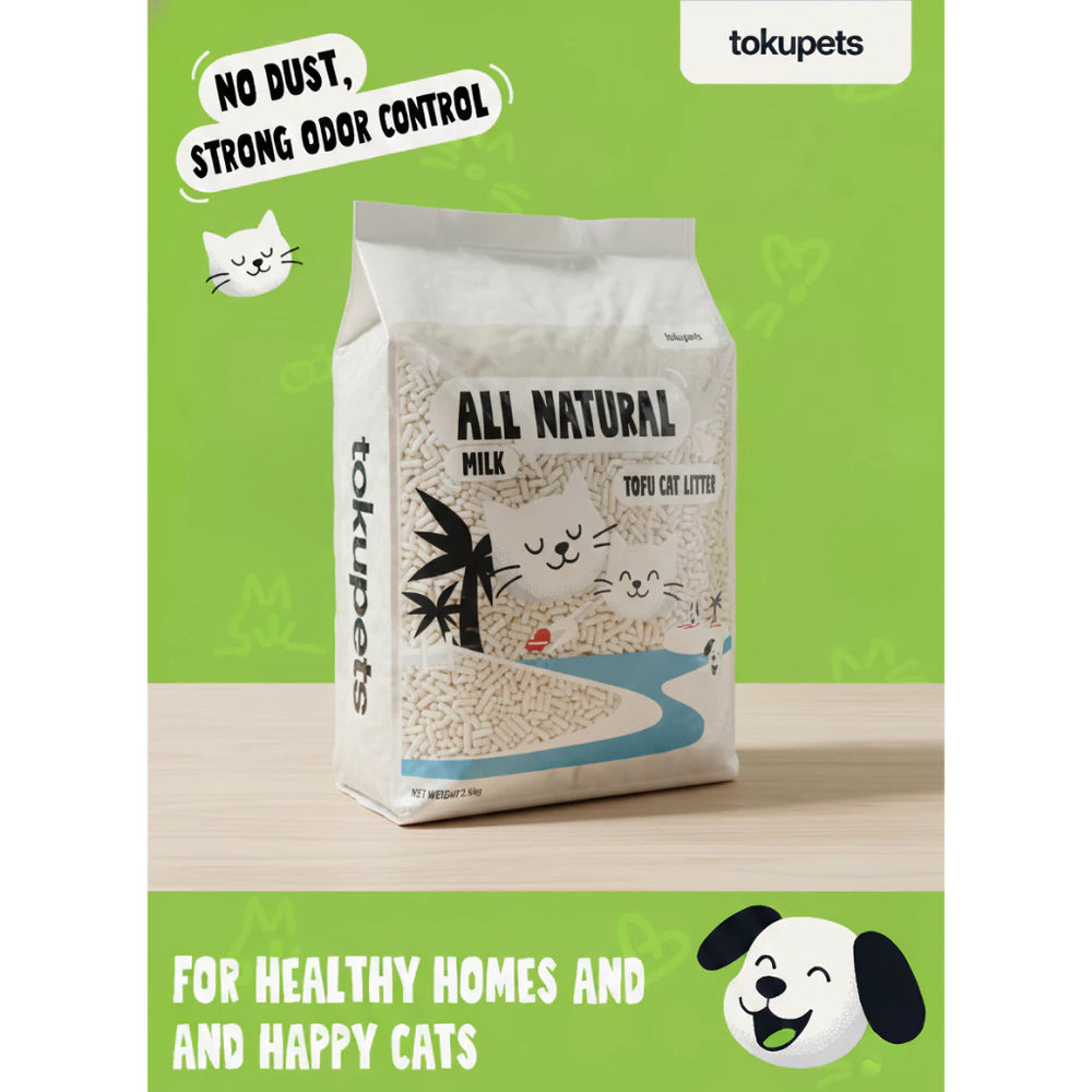 ✨ NEW ARRIVAL ✨ Tokupets Premium Tofu Cat Litter 6L | Dust-Free Flushable Milk Scent