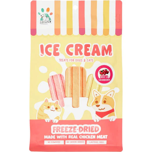 Singapaw Ice Cream Chicken Grain-Free Freeze-Dried Treats For Cats & Dogs 48g (3 Flavours)