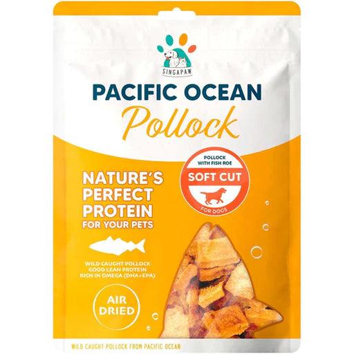 Singapaw Pacific Ocean Pollock With Fish Roe Soft Cut Air-Dried For Cats & Dog Treats 70g