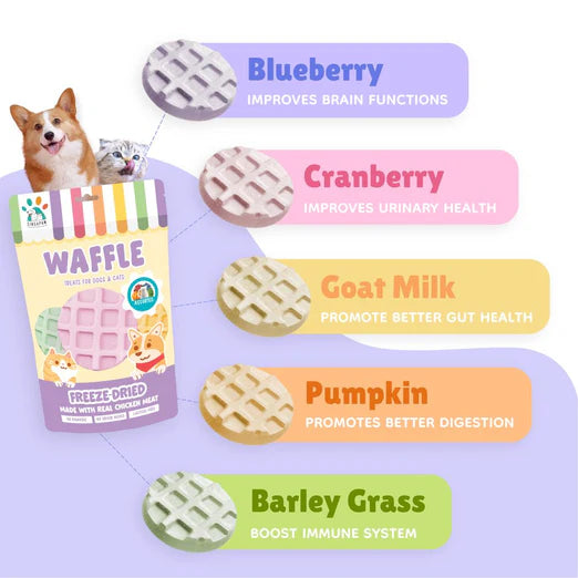 Singapaw Waffle Grain-Free Freeze-Dried Treats For Cats & Dogs 120g (6 Flavours)