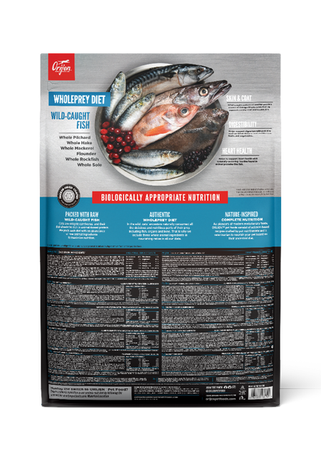 ORIJEN Six Fish Dry Cat Food | Fish Recipe Cat Kibble Adult Cats Grain Free Freeze-Dried Coated Omega-3 Rich