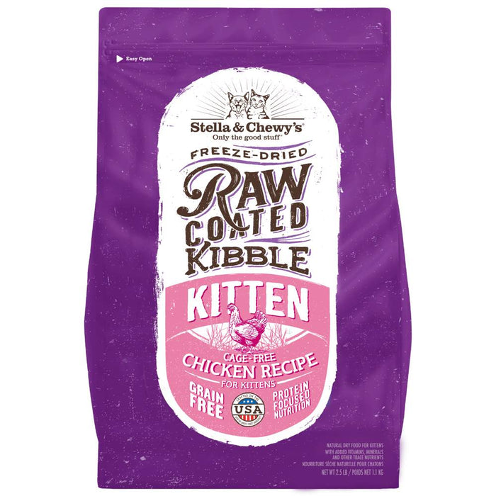 Stella & Chewy's Freeze-Dried Raw Coated Kibble Chicken KITTEN Grain-Free Dry Cat Food 5lbs