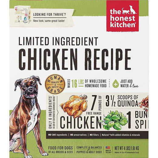 The Honest Kitchen Thrive Limited Ingredient Chicken Dehydrated Dog Food (4Lbs & 10Lbs)