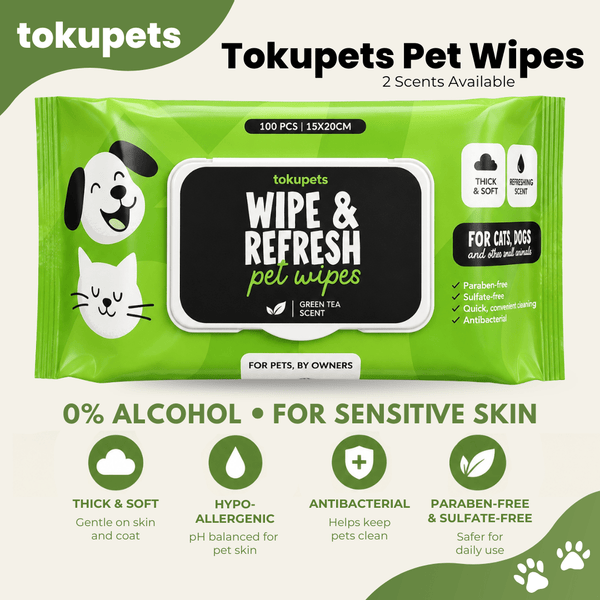 Tokupets Welcome Gift Set — Green Tea Wipes + Tofu Litter - Cats Garage
