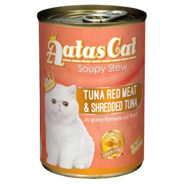 🎉 [24 for 36.80$] Aatas Cat Essentials & Soupy Stew Wet Canned Food 400g | Healthy, Low Fat, Omega 3 Rich