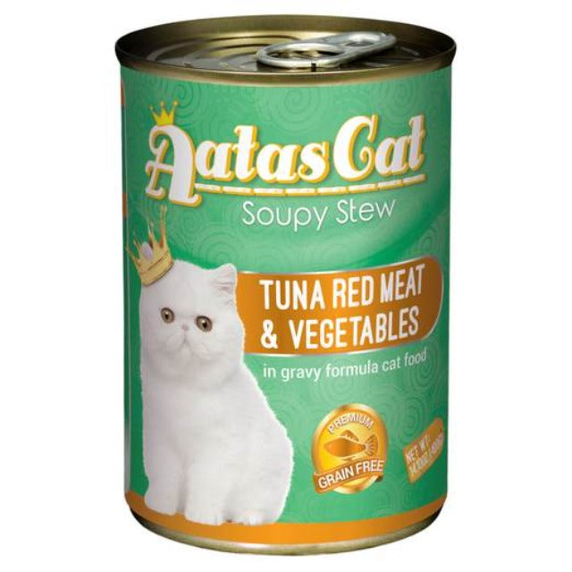 🎉 [24 for 36.80$] Aatas Cat Essentials & Soupy Stew Wet Canned Food 400g | Healthy, Low Fat, Omega 3 Rich