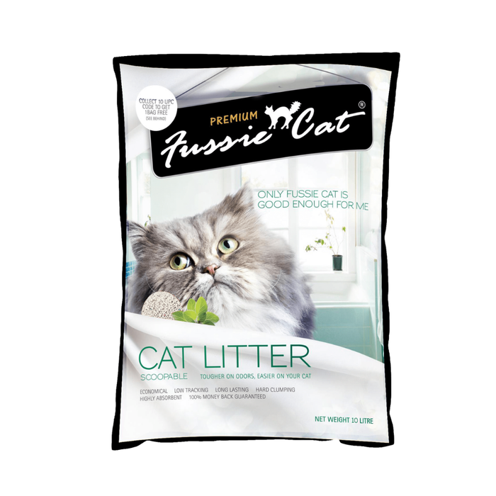 Fussie Cat Cat Litter 10L | Ultra Absorbent Bentonite | Long-Lasting Freshness