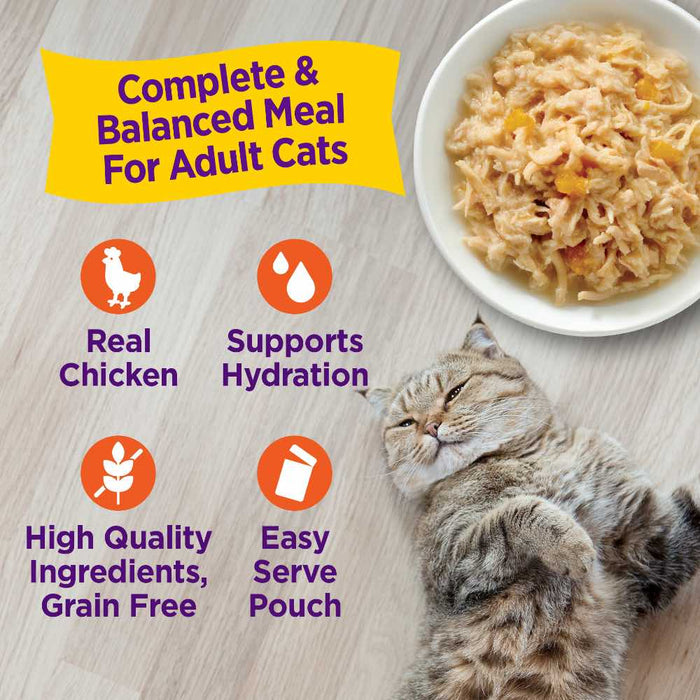 Wellness Appetizing Entrees Shredded Chicken Adult Pouch Cat Food 1.4oz X8