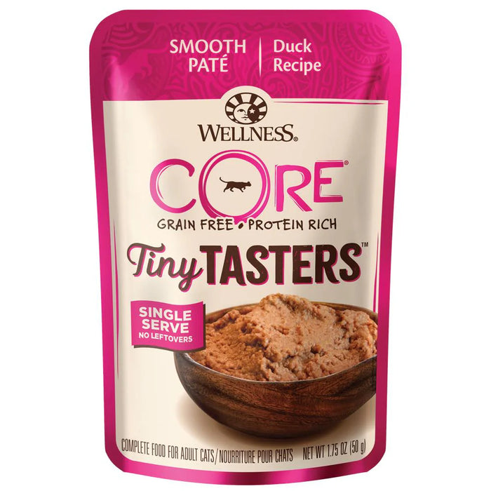 Wellness CORE Tiny Tasters Duck Pate Grain-Free Adult Pouch Cat Food 1.75oz X12