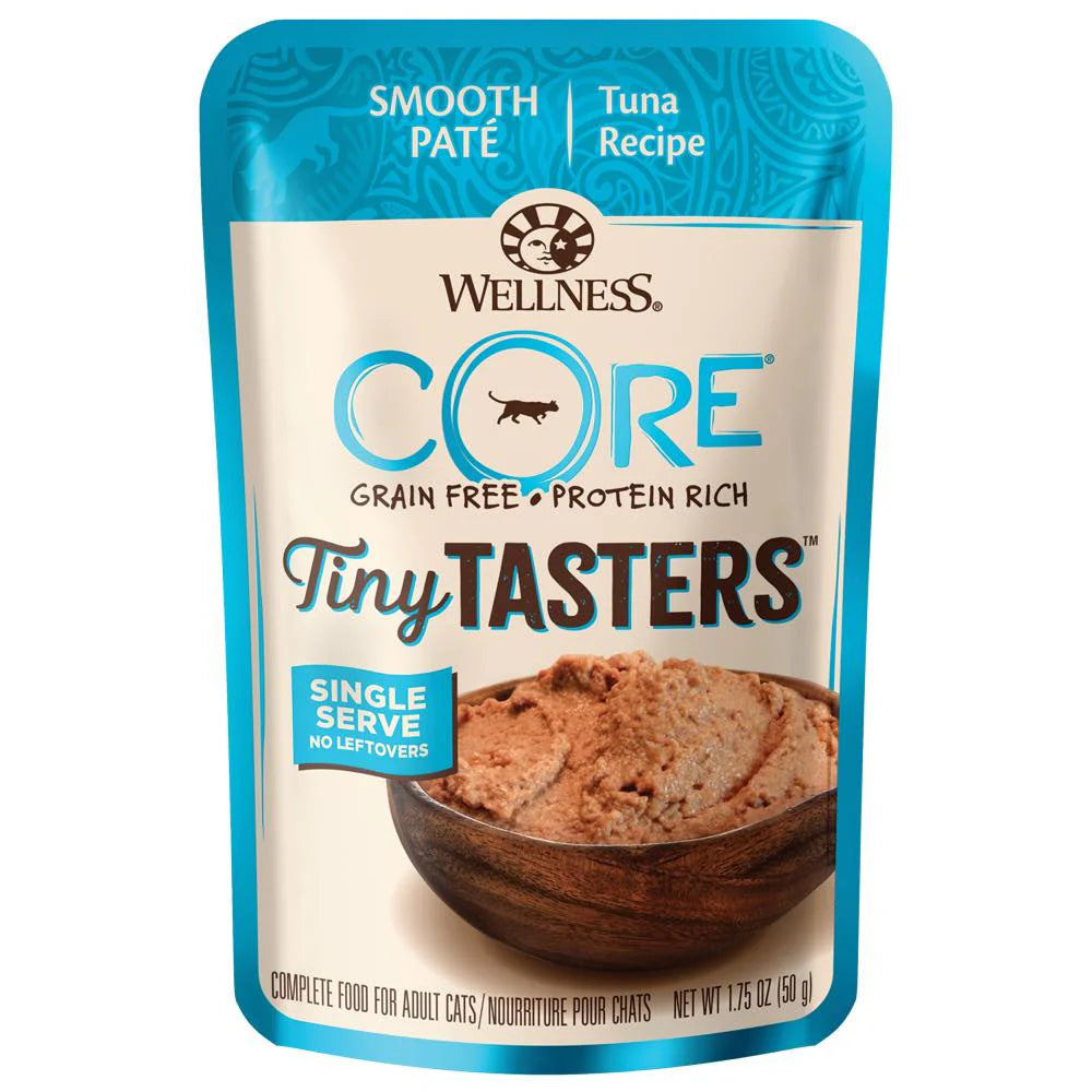 Wellness CORE Tiny Tasters Tuna Pate Grain-Free Adult Pouch Cat Food 1.75oz X12