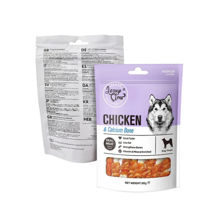 Jerky Time Dried Chicken & Rawhide Twists for Dogs 80g