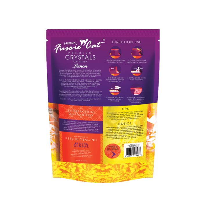 Fussie Cat Premium Crystals LEMON Litter 5L X4