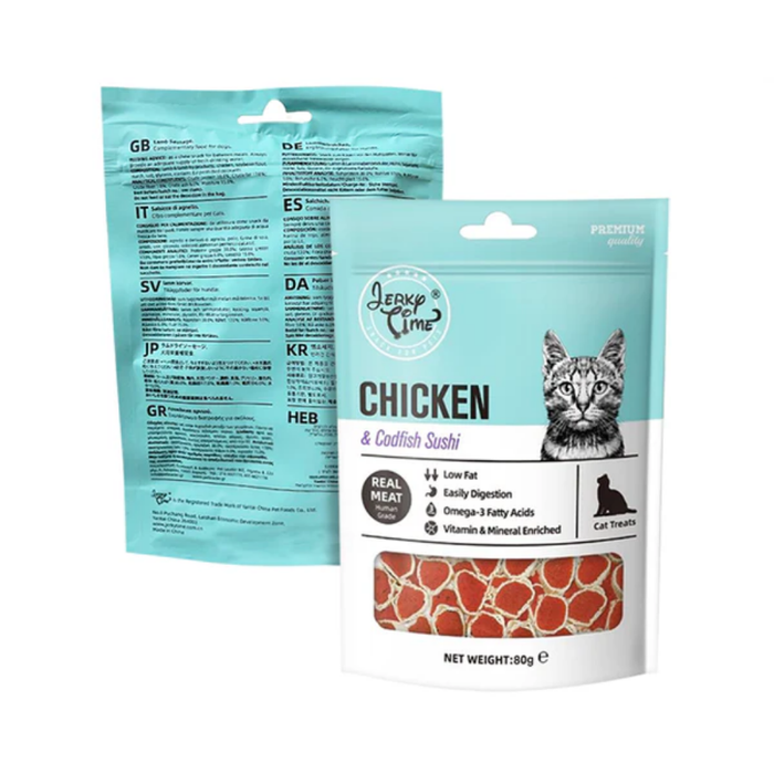 Jerky Time Chicken Jerky with Codfish Sandwich for Cat 80g