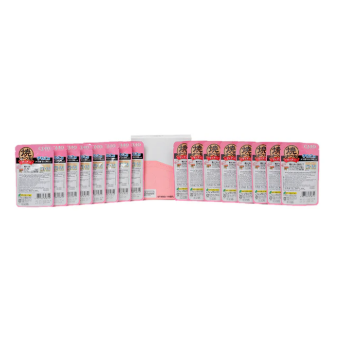CIAO Grilled Kitten Tuna Flakes With Sliced Bonito & Scallop In Jelly Grain Free 50g X 16 Pouch