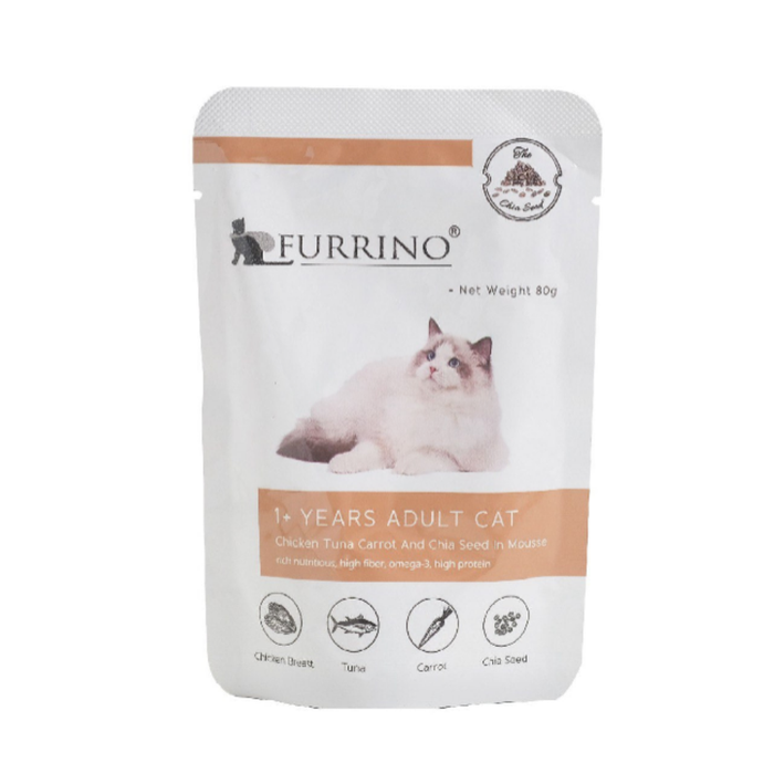 Furrino Mousse Adult Chicken & Tuna Cat Wet Food 80g X12
