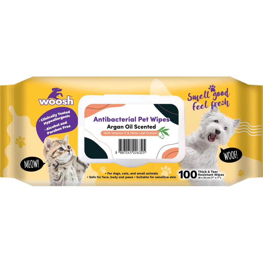 Woosh Anti-Bacterial Scented Pet Wipes 100 Sheets | 6 Options
