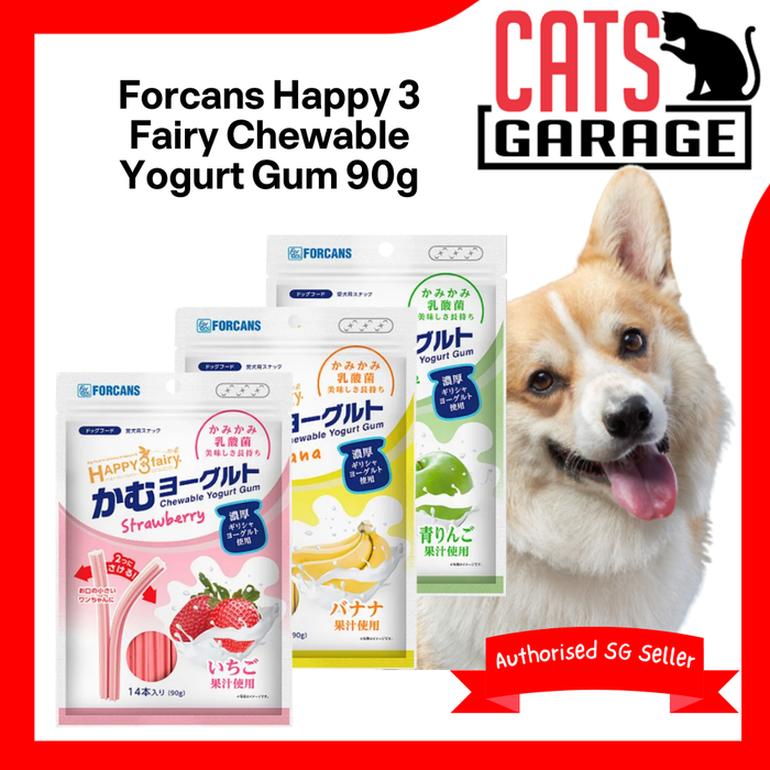 Forcans Happy 3 Fairy Chewable Yogurt Gum Dog Treats 90g