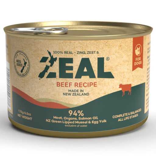 Zeal Beef Recipe Grain-Free Canned Dog Food 170g X24