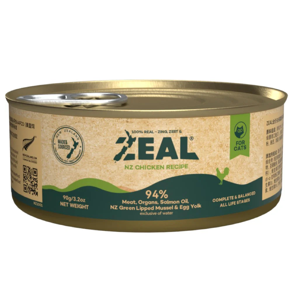 Zeal Chicken Recipe Grain-Free Canned Cat Food 90g X24